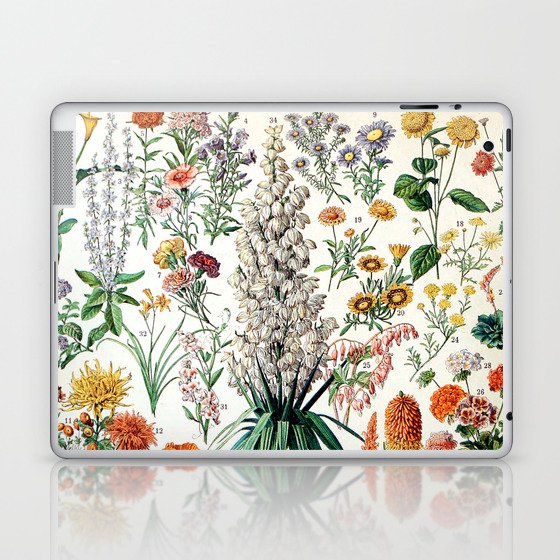 Adolphe Millot - Fleurs B - French vintage poster Laptop & iPad Skin