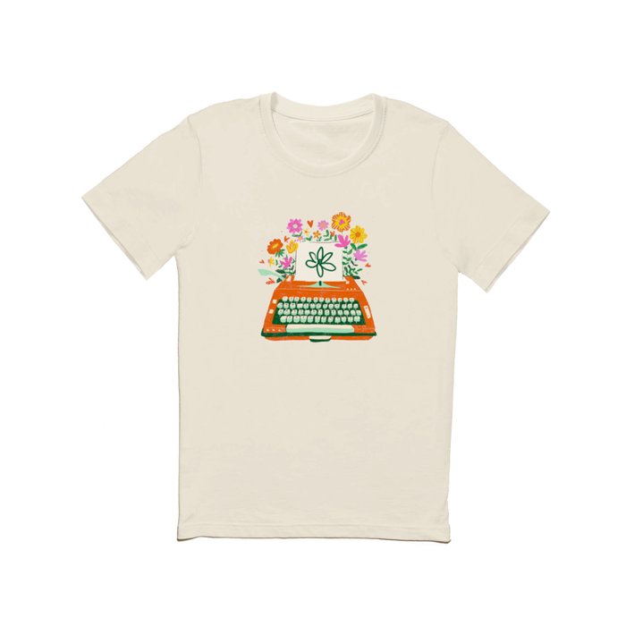 Floral typewriter T Shirt