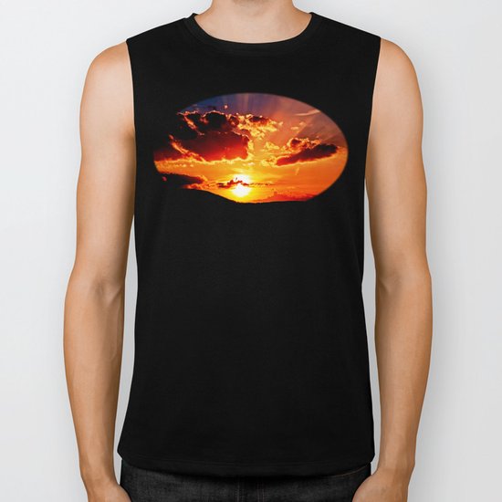 Cloudy sundown Biker Tank