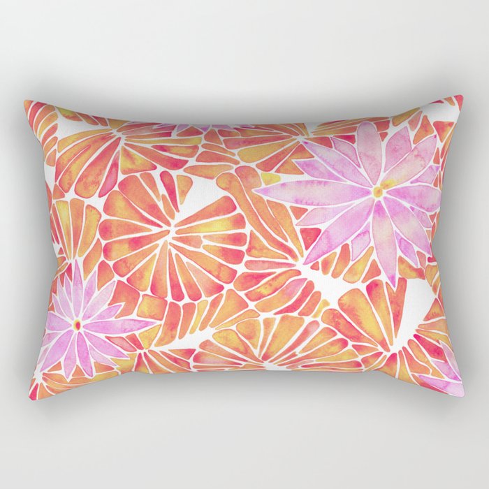 Water Lilies – Melon Palette Rectangular Pillow