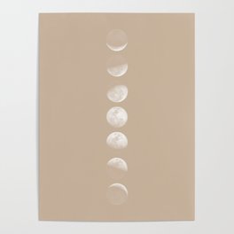 Moon Phases in Peach Poster