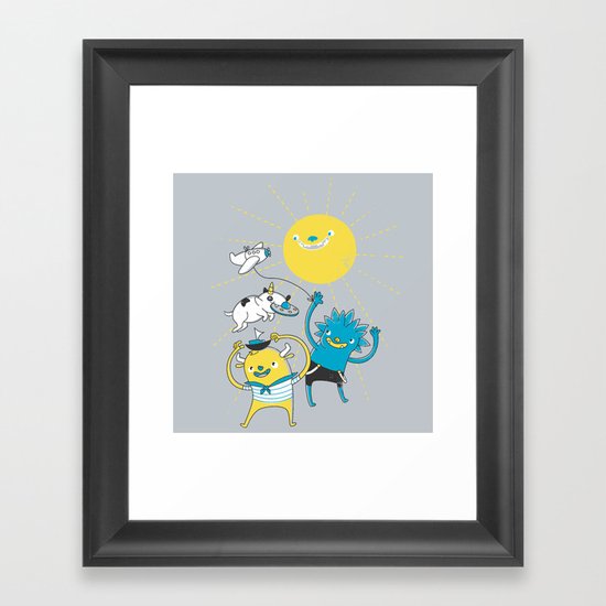It's a nice day to play! Framed Art Print
