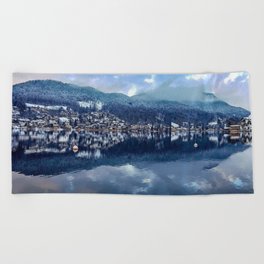 New Zealand Photography - Beautiful City Under The Mysterious Sky Beach Towel