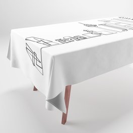 Madrid Skyline illustration in one draw Tablecloth