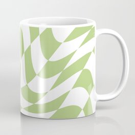Wavy Matcha Green Checkered Print Coffee Mug