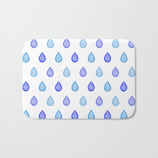 Blue raindrops Bath Mat