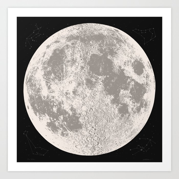 Full Moon Print (natural), by Christy Nyboer Art Print