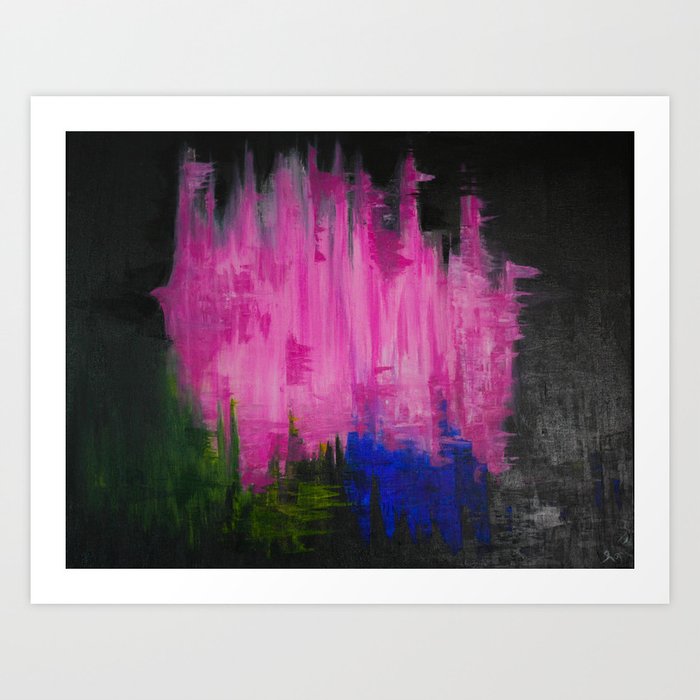 Pink Aurora borealis Art Print