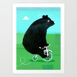 Bear On A Bike Art Print