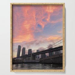 City Bridge Hot Pink Sunset  Serving Tray