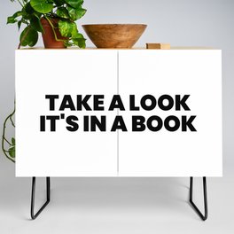 Take a look, it's in a book Credenza