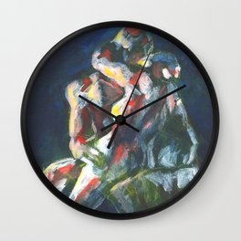 painting after Rodin's Kiss Wall Clock