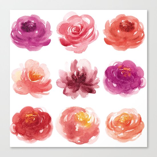 Watercolor flowers Canvas Print