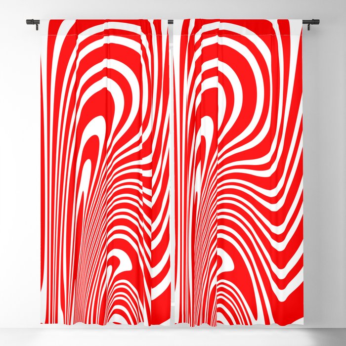 Groovy Psychedelic Swirly Trippy Funky Candy Cane Abstract Digital Art Blackout Curtain