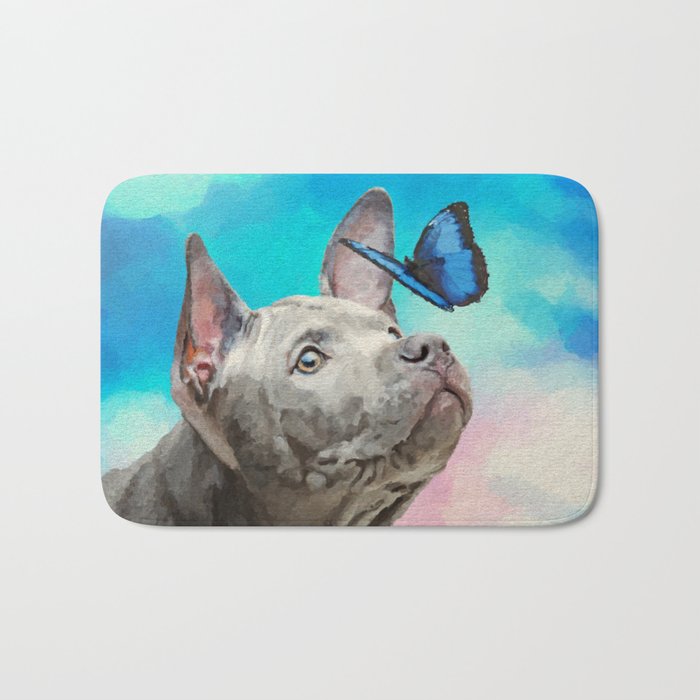 Blue Thai Ridgeback Puppy with Butterfly Bath Mat
