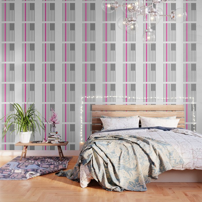 American Flag Pink Ribbon Breast Cancer Awareness Wallpaper By