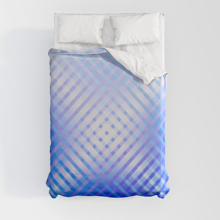 Abstract Crossed Blue Light. Duvet Cover