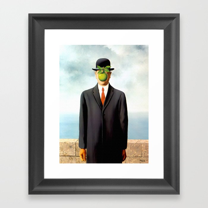 Rene Magritte The Son of Man, 1964 Artwork, Tshirts, Posters, Prints, Bags, Men, Women, Youth Framed Art Print