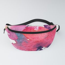 Coral Pink Purple Watercolor Flowers Fanny Pack
