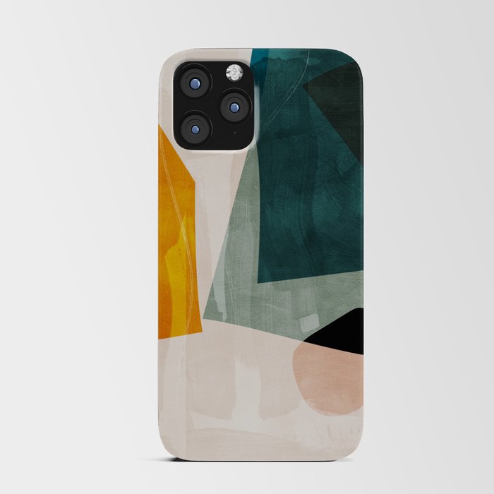 mid century shapes abstract painting 3 iPhone Card Case
