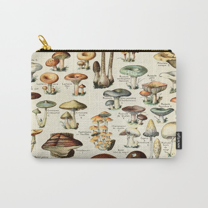 Vintage Mushroom & Fungi Chart by Adolphe Millot Carry-All Pouch