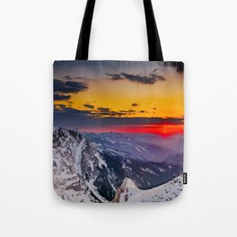 Winter. Mountain. Sunset. Tote Bag