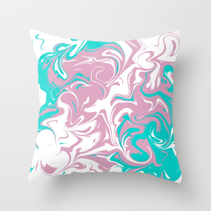 Trans Pride Marbled Throw Pillow