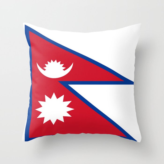 flag of nepal-nepal,buddhism,Nepali, Nepalese,india,asia,Kathmandu,Pokhara,tibet Throw Pillow
