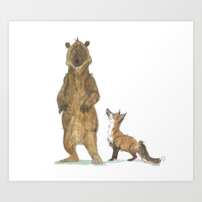 Bear and Fox Art Print