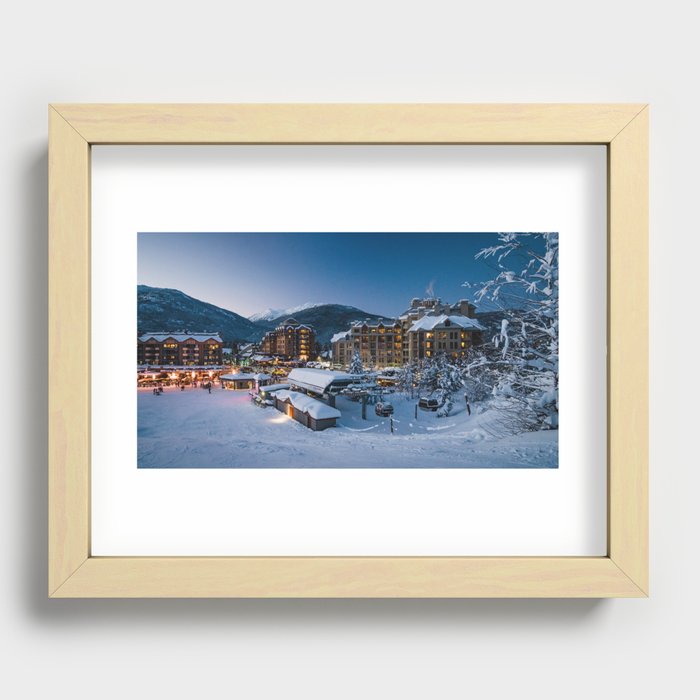 Whistler Blackcomb Excalibur Gondola and Whistler Village, British Columbia Canada Recessed Framed Print
