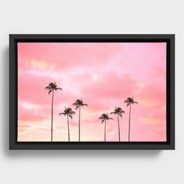 Palm Trees Photography | Hot Pink Sunset Framed Canvas