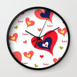 The hearts of Saint Valentines' Day Wall Clock