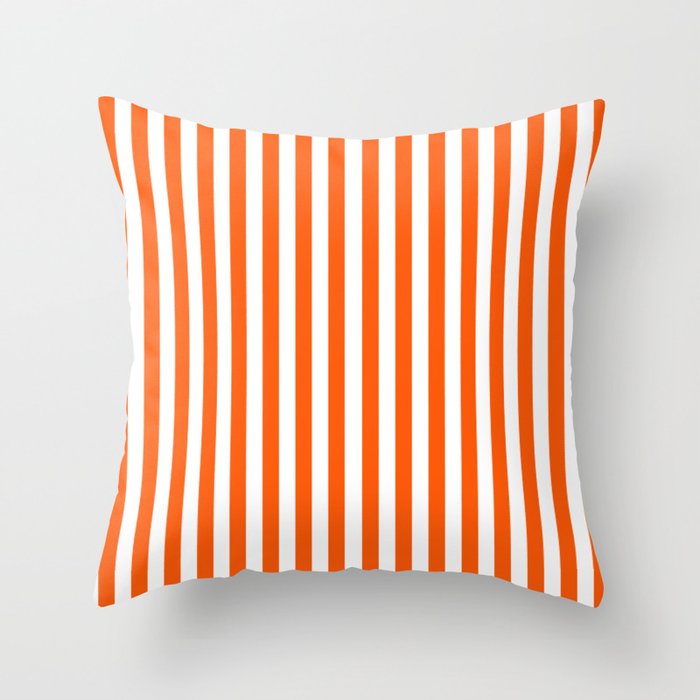 Orange Stripes Vertical Deck Chair Stripe Throw Pillow