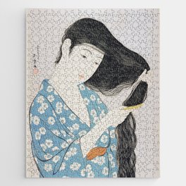 Woman Combing Her Hair  Jigsaw Puzzle