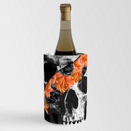 Torn skull black and orange roses gothic Wine Chiller