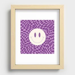 Warp checked smiley in purple Recessed Framed Print