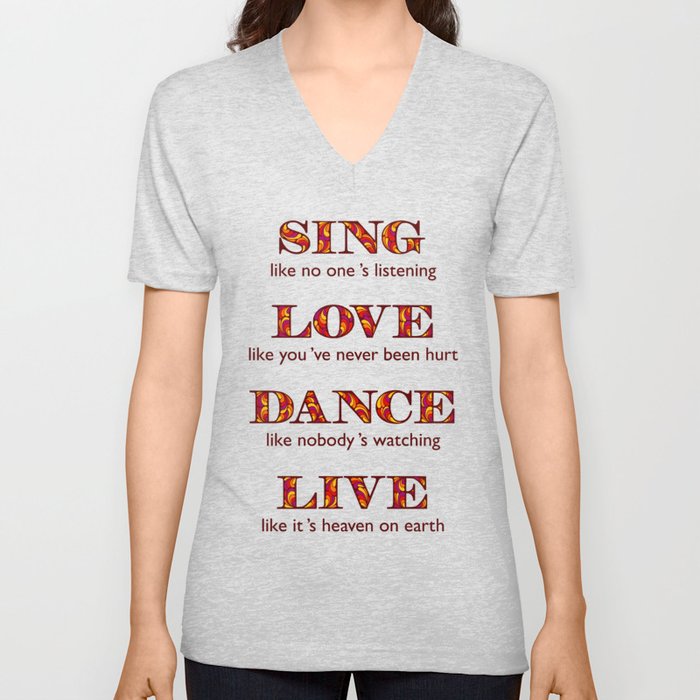 SING LOVE DANCE LIVE V Neck T Shirt