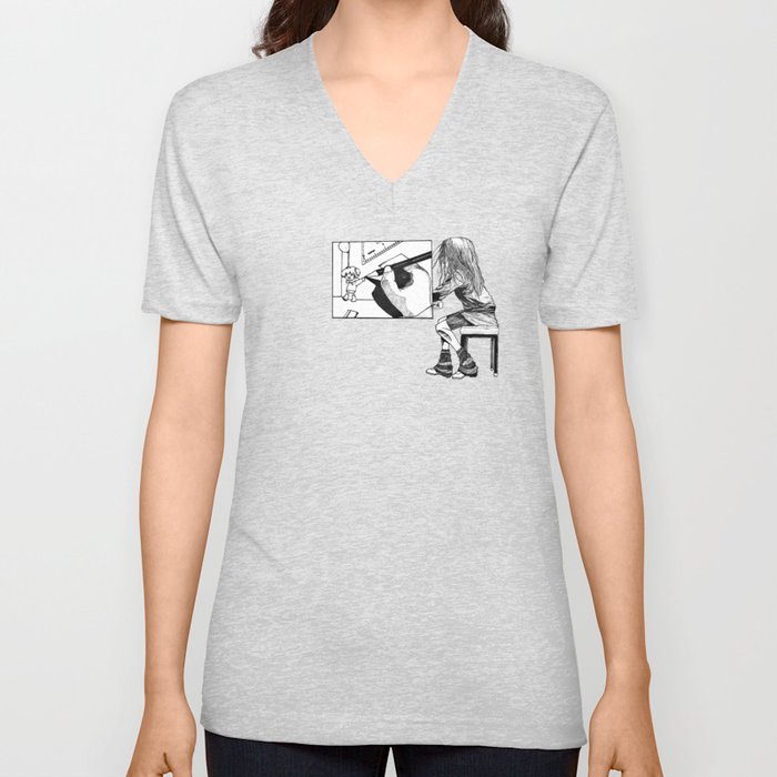 Drawing a picture V Neck T Shirt