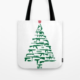 Rifle Weapon Gun Christmas Tree T-Shirt   Tote Bag