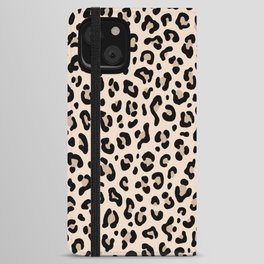 BLACK and WHITE LEOPARD PRINT – Ecru | Collection : Leopard spots – Punk Rock Animal Prints | iPhone Wallet Case