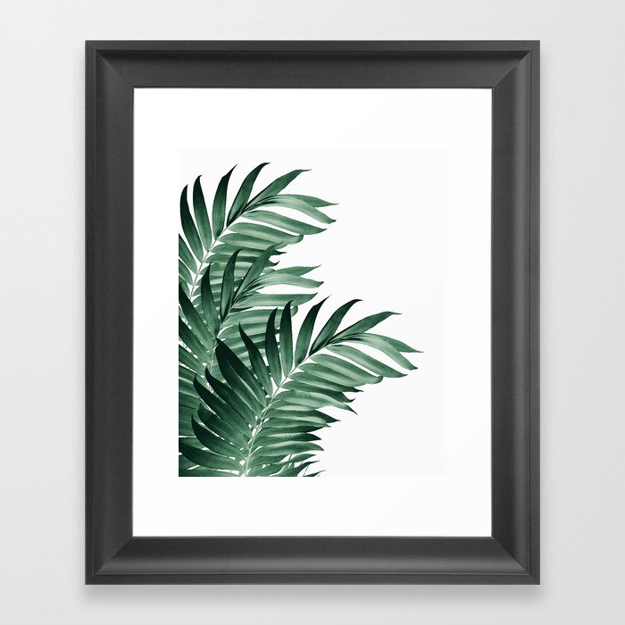 Palm Leaves Tropical Green Vibes #3 #tropical #decor #art #society6 Framed Art Print