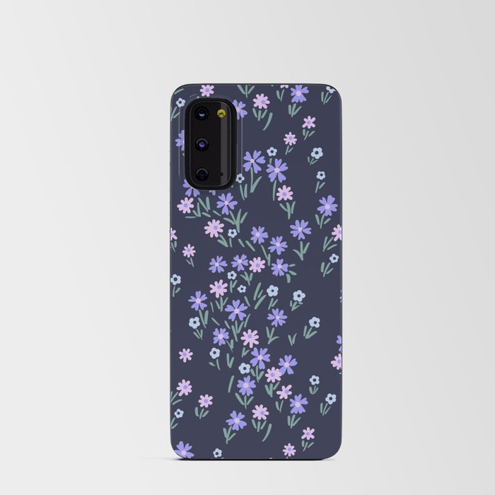 Blue Ditsy Floral Theme Android Card Case