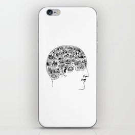 Phrenology chart from 1883. Black on White iPhone Skin