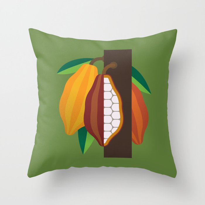 Cacao Plant Throw Pillow