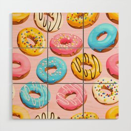 Doughnut Pink Modern Decor Wood Wall Art