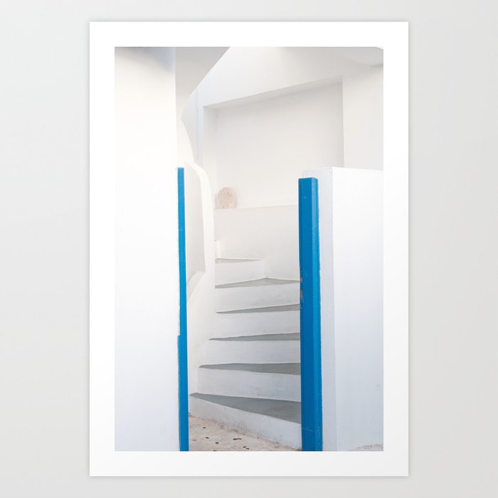 Santorini Oia Stairs #2 #wall #art #society6 Art Print