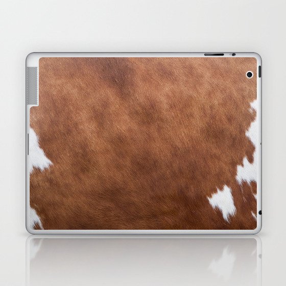 Brown Cowhide, Cow Skin Print Pattern Laptop & iPad Skin