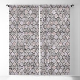 Blush And Grey Moroccan Tiles  Blackout Curtain