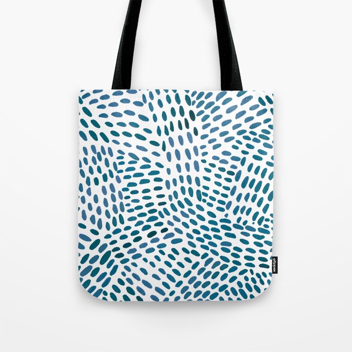 Watercolor  dotted lines - dark blue  Tote Bag