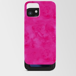 Neon pink watercolor modern bright background iPhone Card Case